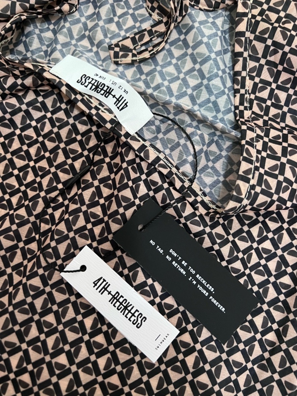 4th & Reckless Alani Slip Midi Dress in Brown Print UK size L, US M - Picture 3 of 10